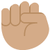 ✊🏽 raised fist: medium skin tone display on Twitter